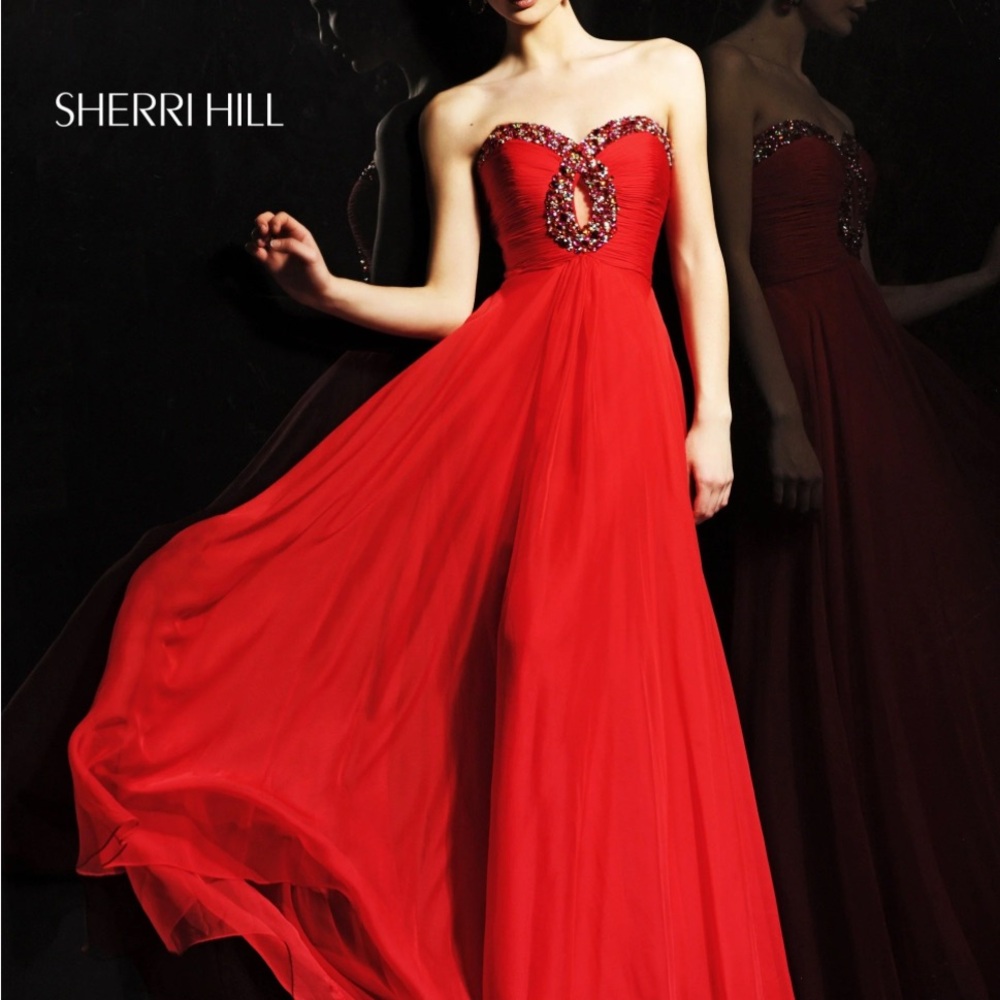 084 Sherri Hill Pink Maxi Skirt with Embellished Waist - Picture 3 of 3